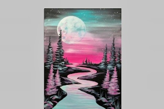Paint Nite: Moonrise Over The River
